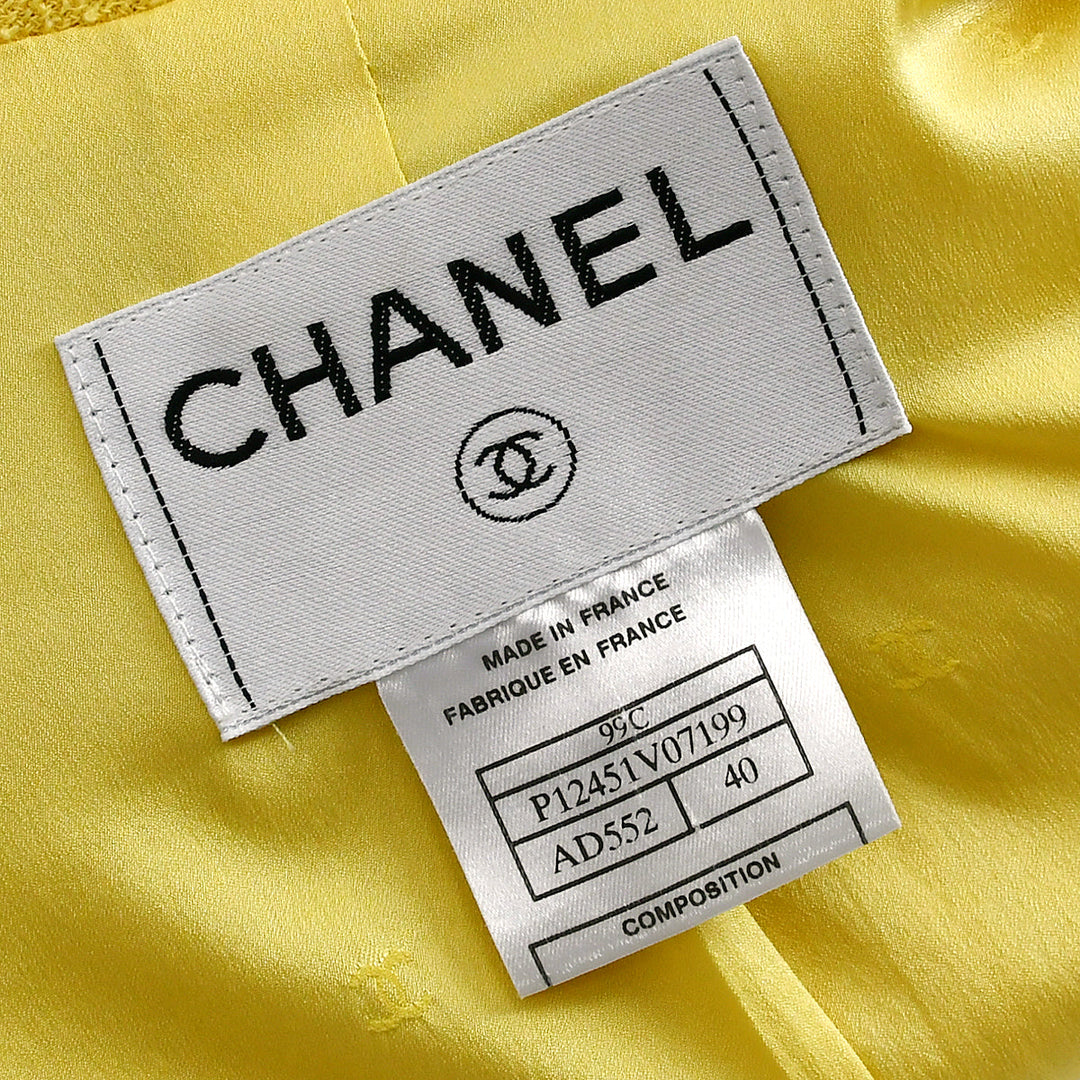 Top Quality Chanel Single Breasted Jacket Yellow 99C #40