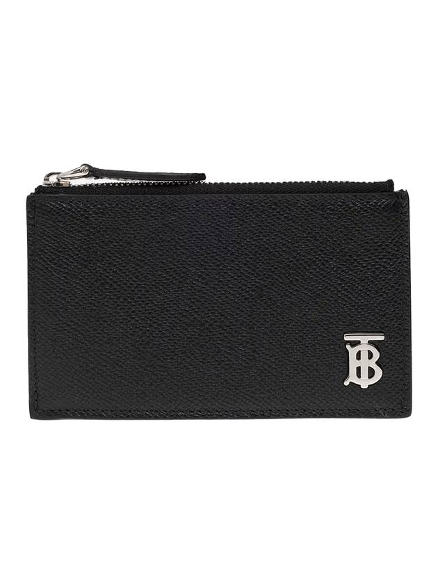 Burberry TB Logo Zipper Calfskin Card Wallet Black