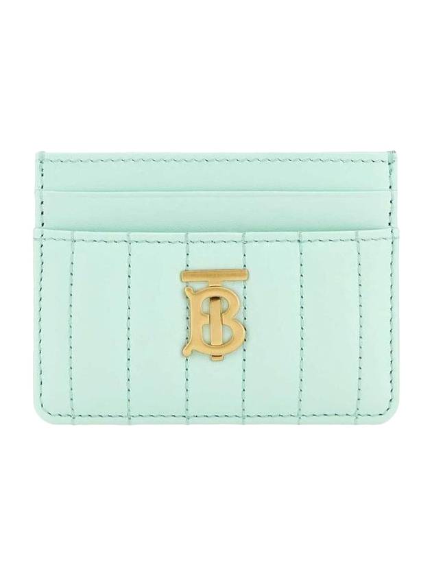 Burberry Laura Quilted Leather Card Wallet Cool Mint