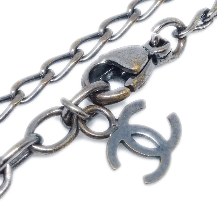 Top Quality Chanel Mademoiselle Chain Pendant Necklace Silver 03P