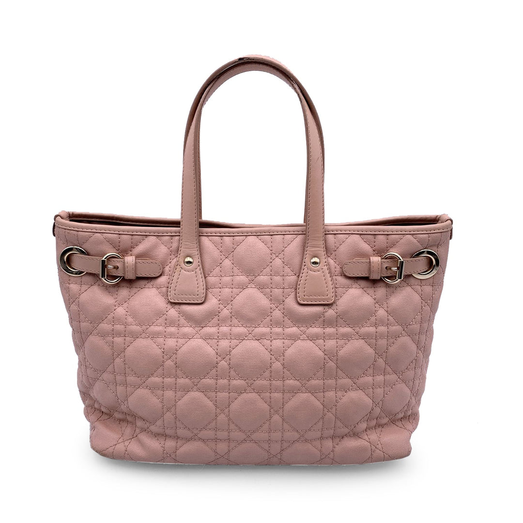 CHRISTIAN Top quality Dior Pink Cannage Canvas Panarea Tote Bag
