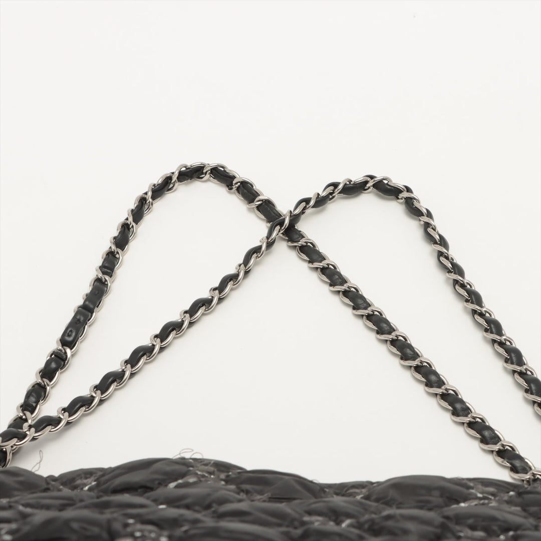 Top Quality Chanel Parivision Nylon Chain Shoulder Bag Black Silver Gold  14th
