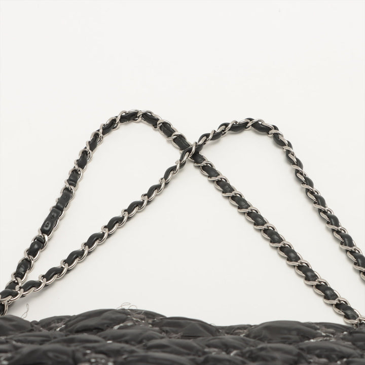 Top Quality Chanel Parivision Nylon Chain Shoulder Bag Black Silver Gold  14th