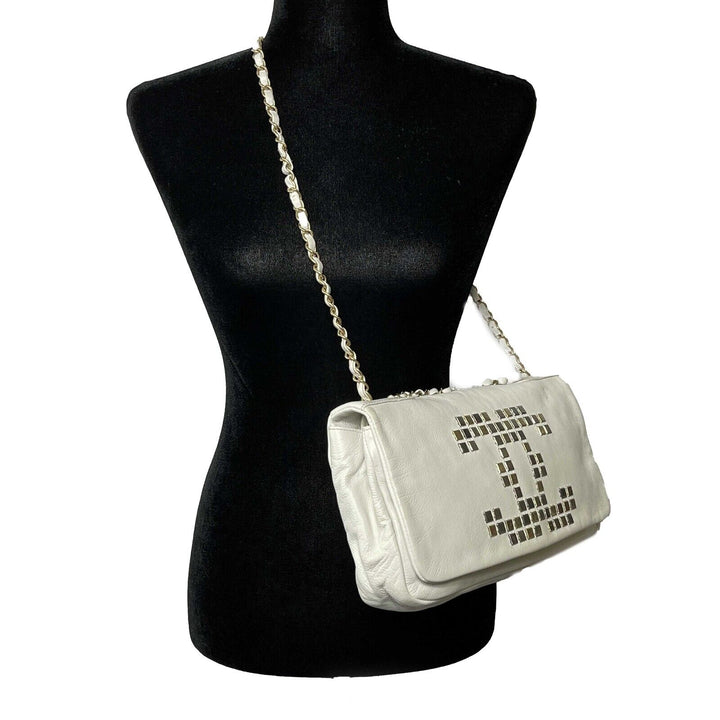 Chanel - 09C Mosaic Metal East West Calfskin CC Maxi New Shoulder Bag