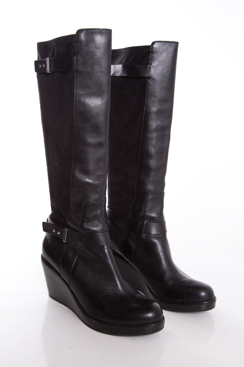 Cole Haan Black Wedge Boots SZ 10