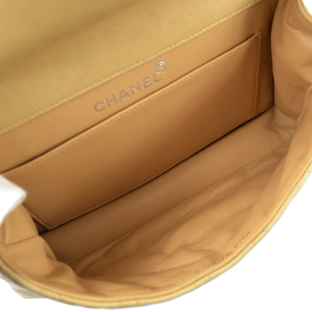 Top Quality Chanel Beige Lambskin Double Sided Classic Flap Shoulder Bag