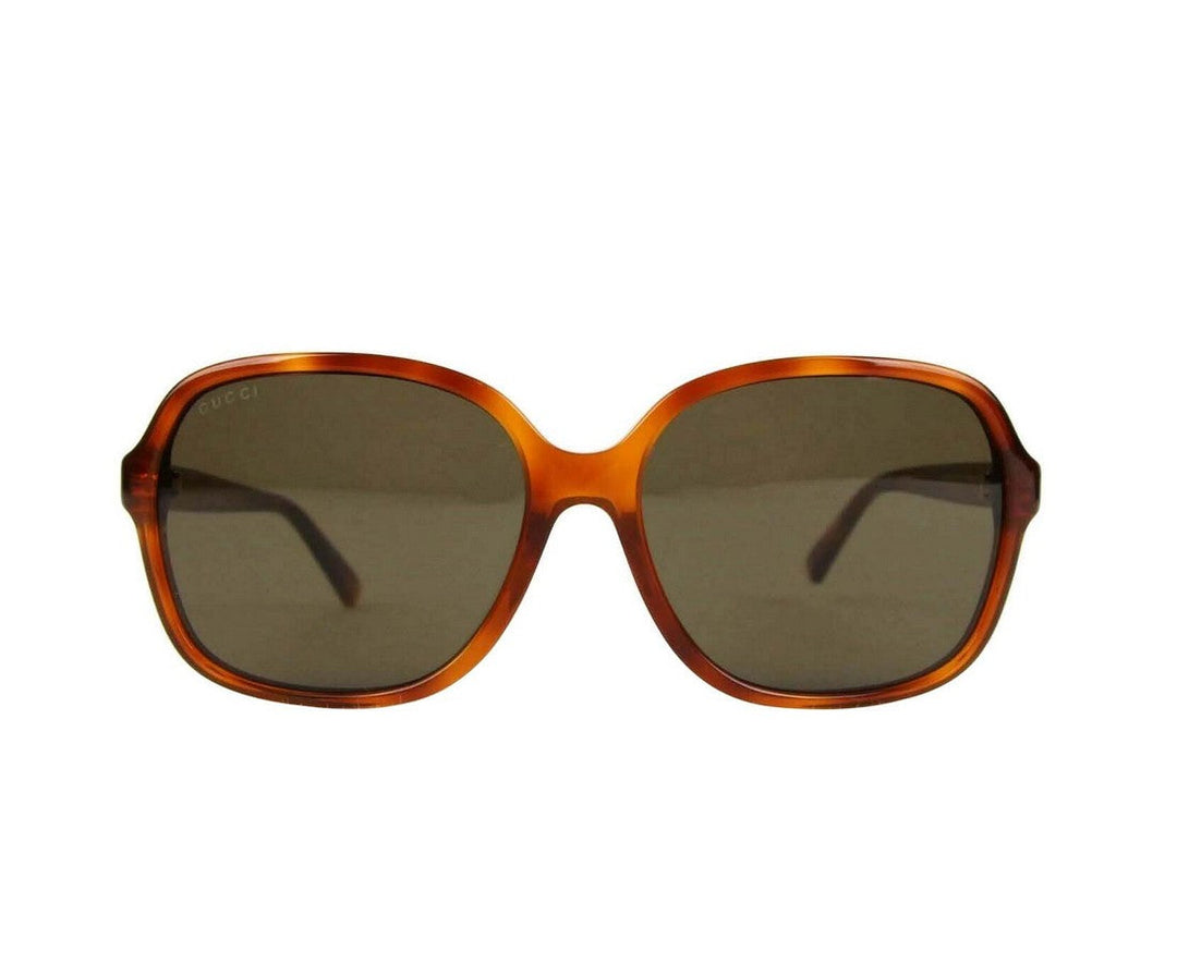 Gucci Women's Tortoise Acetate Square Sunglasses With GG Logo