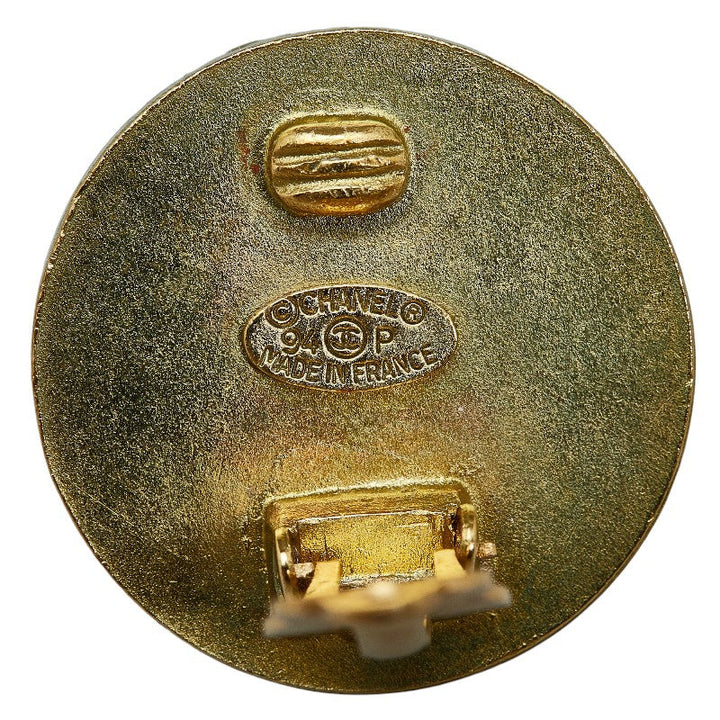 Top Quality Chanel Coco Round Earring Gold Black   Chanel