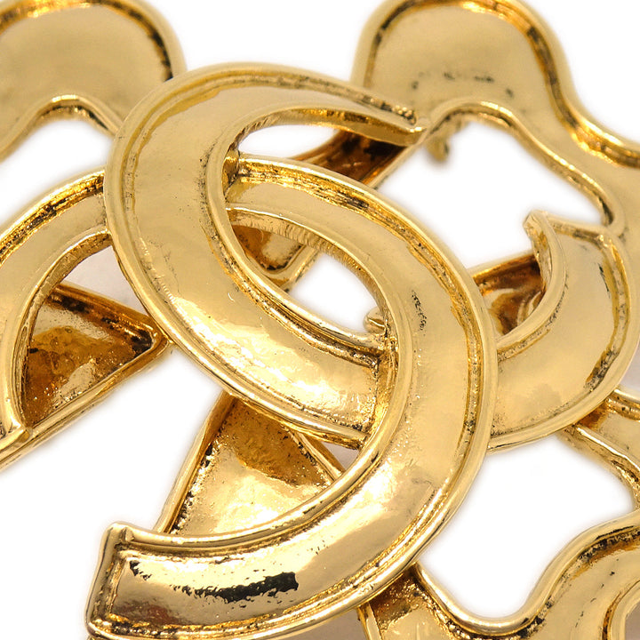 Top Quality Chanel Clover Brooch Pin Gold 94P