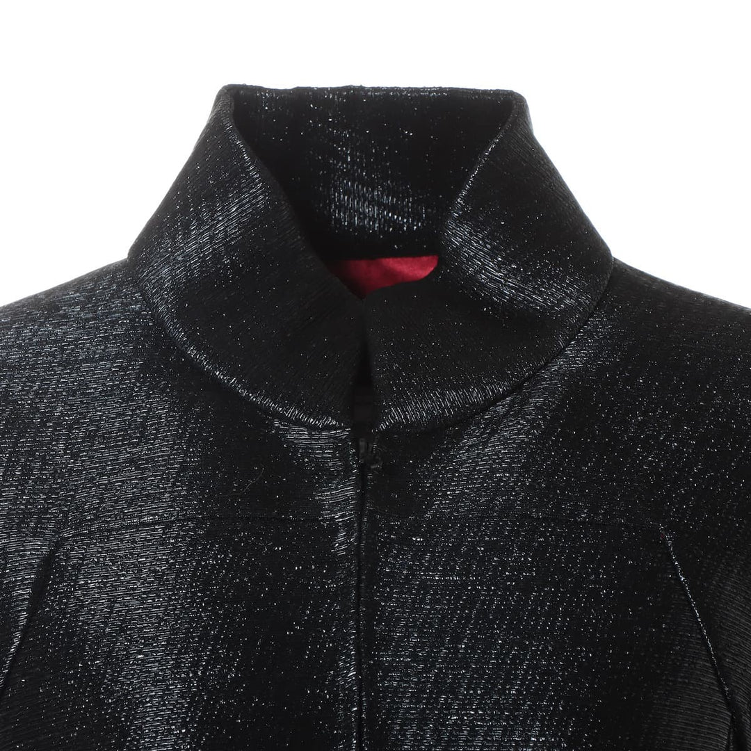 Top Quality Chanel Coco 10AW Cotton x Nylon Coat 38  Black Zip Up P38667 Runway Lock 15AW