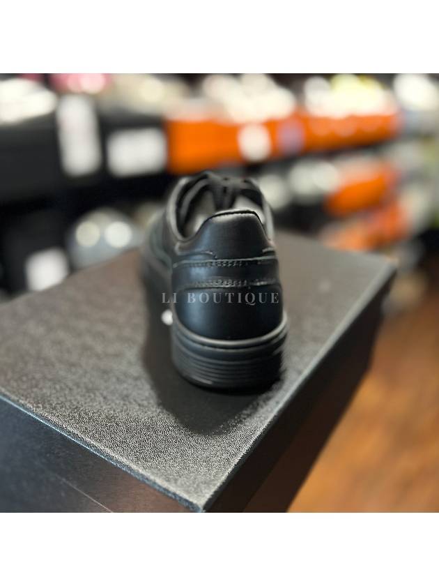 CC Logo Calfskin Low Top Sneakers Black Chanel