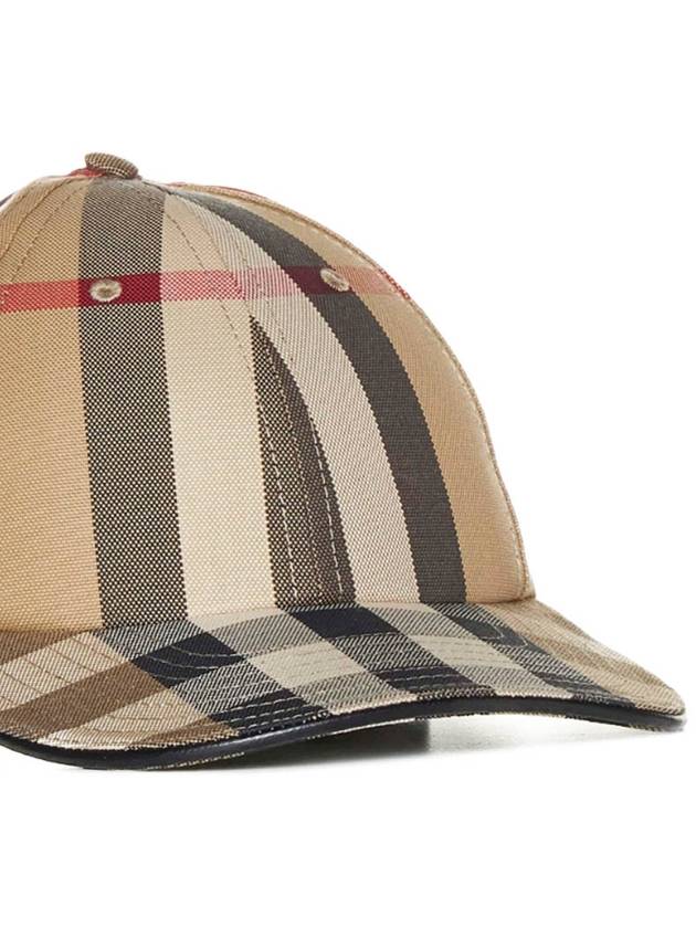 Burberry Detail Check Cotton Logo Ball Cap Beige