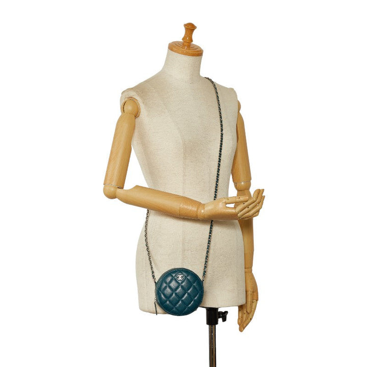 Top Quality Chanel Matrases Cocomark  Chain Shoulder Bag Portfolio Green Leather  CHANEL