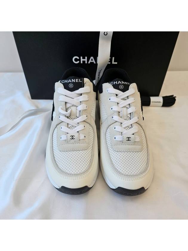 CC Logo Suede Tennis Low Top Sneakers Black Chanel
