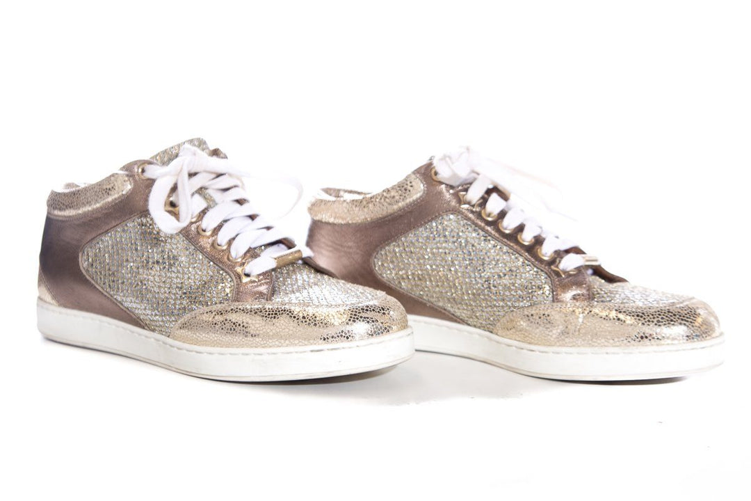 Jimmy Choo Gold Miami Sneakers SZ 37