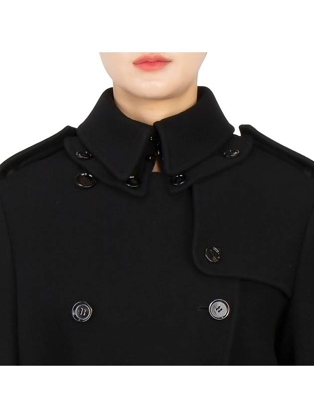 Burberry WoMen's Panel Detail Cashmere Wool Blend Trench Coat Black