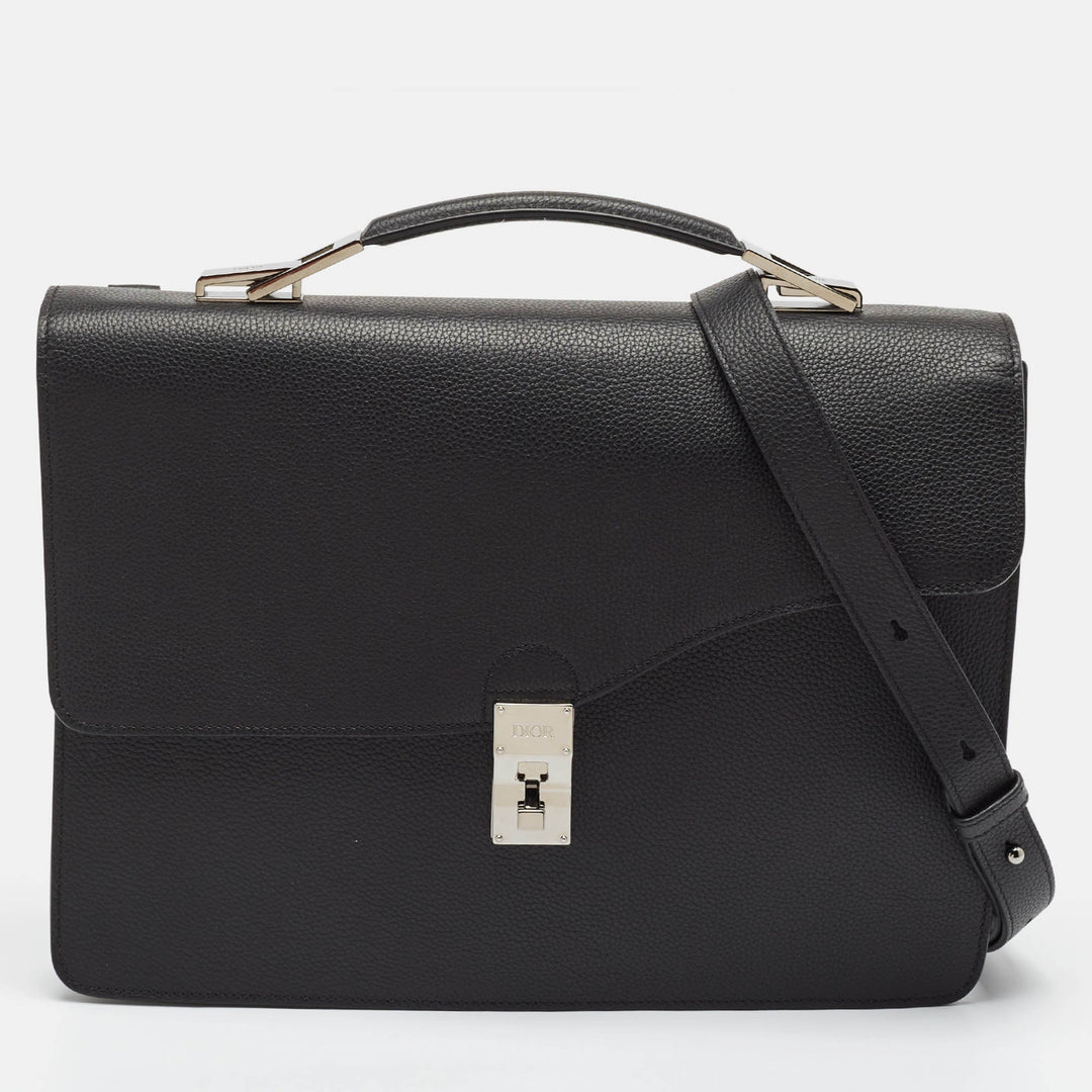 Top quality Dior Black Leather Elite Briefcase