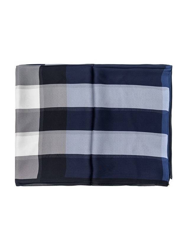 Burberry Mega Check Silk Muffler Navy