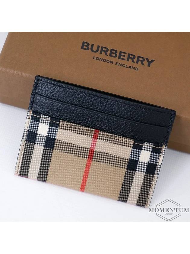 Burberry Sandon Vintage Check Card Wallet Black