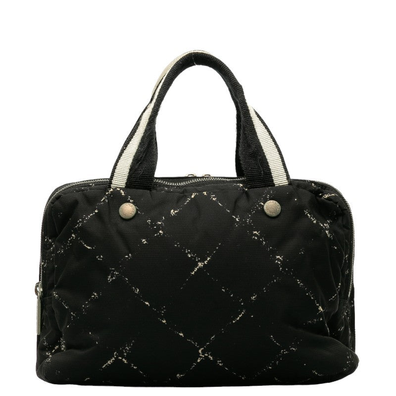Top Quality Chanel Travel Line Boston Bag Handbag Nylon/Vinyl Black Ladies