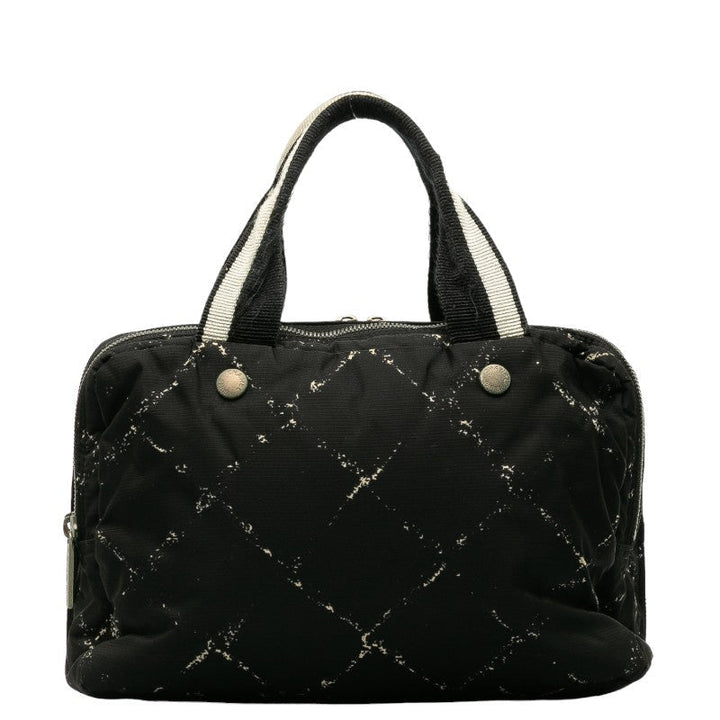 Top Quality Chanel Travel Line Boston Bag Handbag Nylon/Vinyl Black Ladies
