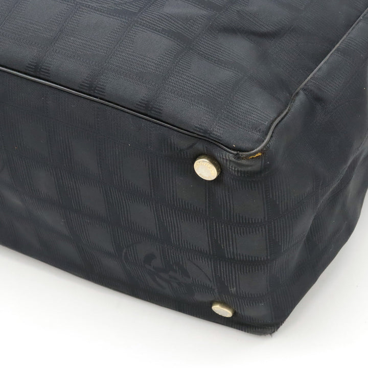 Top Quality Chanel NEW LABEL LINE Tote MM TORTE BAG Nylon  Black Black Gold  A15991