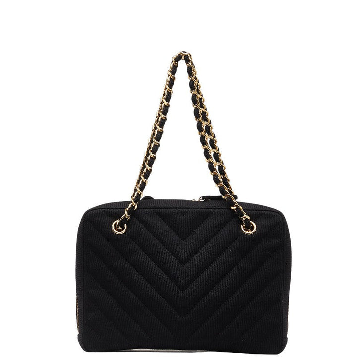 Top Quality Chanel Coco Killing Chain Tote Bag Black Cotton  Chanel