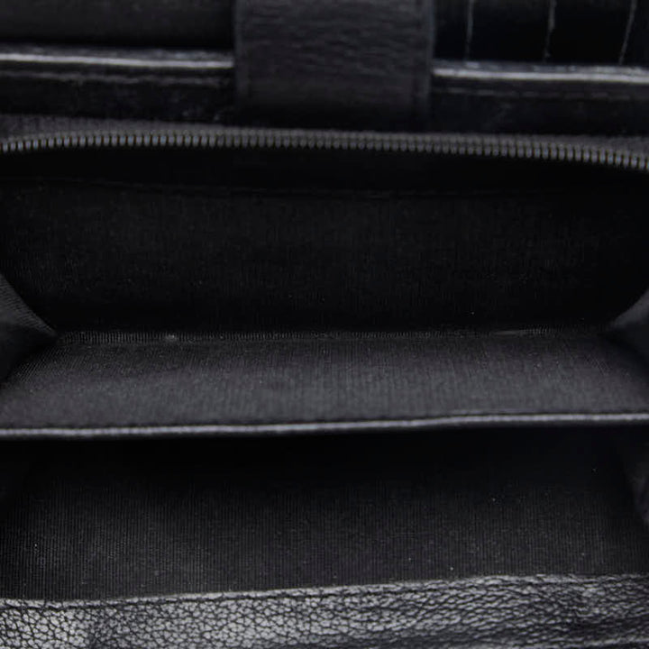 Top Quality Chanel CAMERIA COCOMARK Folding Wallet Black Leather  CHANEL