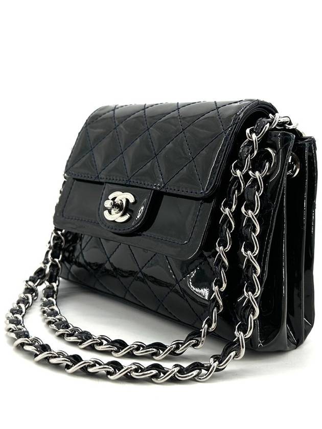 Patent flap shoulder bag mini Chanel