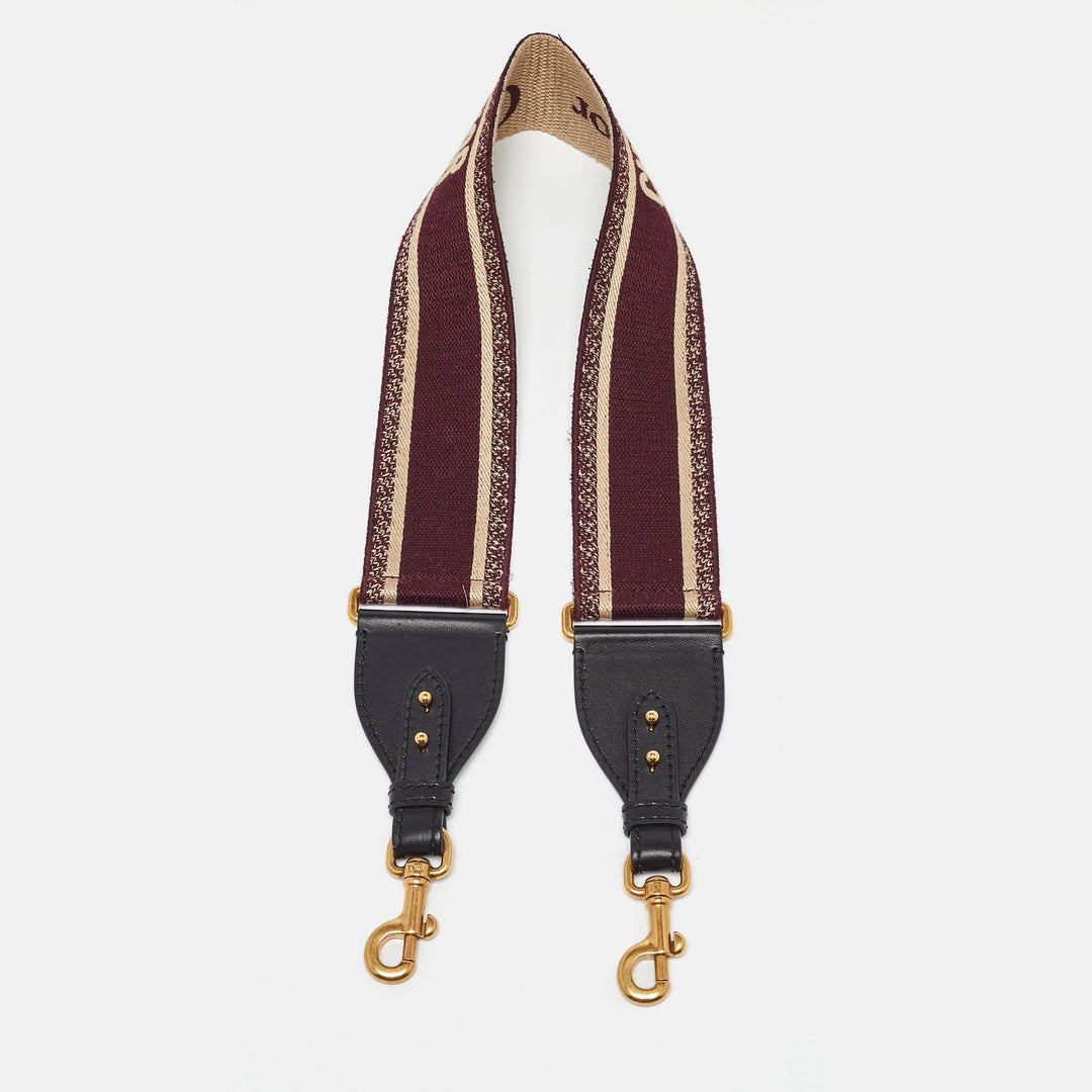 Top quality Dior Burgundy Embroidered Canvas and Leather Book Shoulder Strap