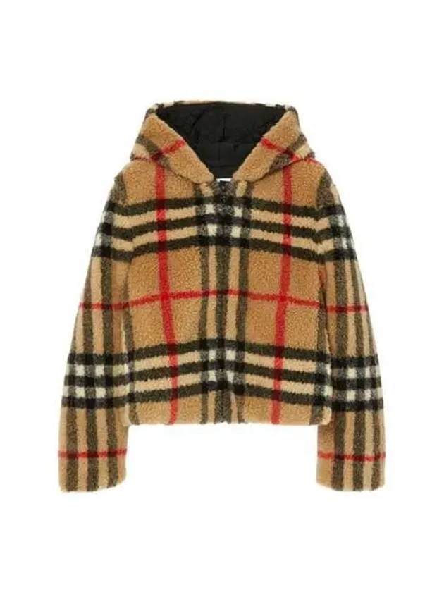 Burberry Check Fleece Zip-Up Hoodie Archive Beige