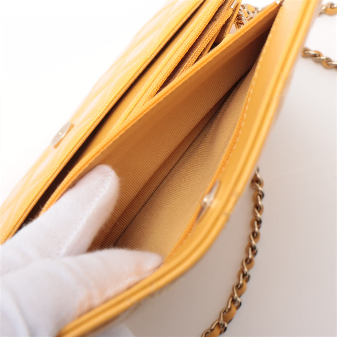 Top Quality Chanel Wallet on Chain in Patent Yellow