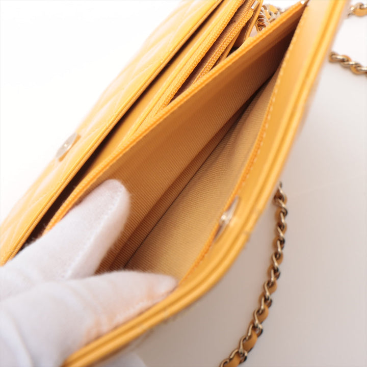 Top Quality Chanel Wallet on Chain in Patent Yellow