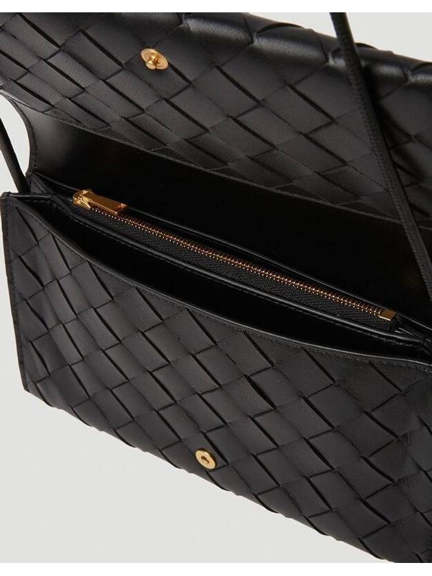 Bottega veneta Intrecciato Strap Long Wallet Black