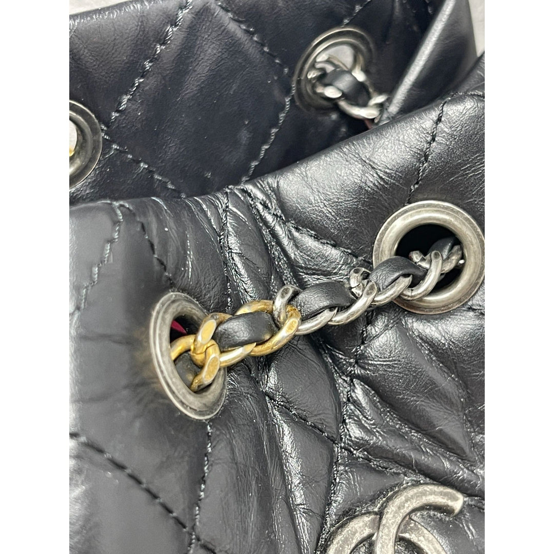 Top Quality Chanel Top Quality Chanel Aged Calfskin Quilted Small Gabrielle Backpack Black - Black