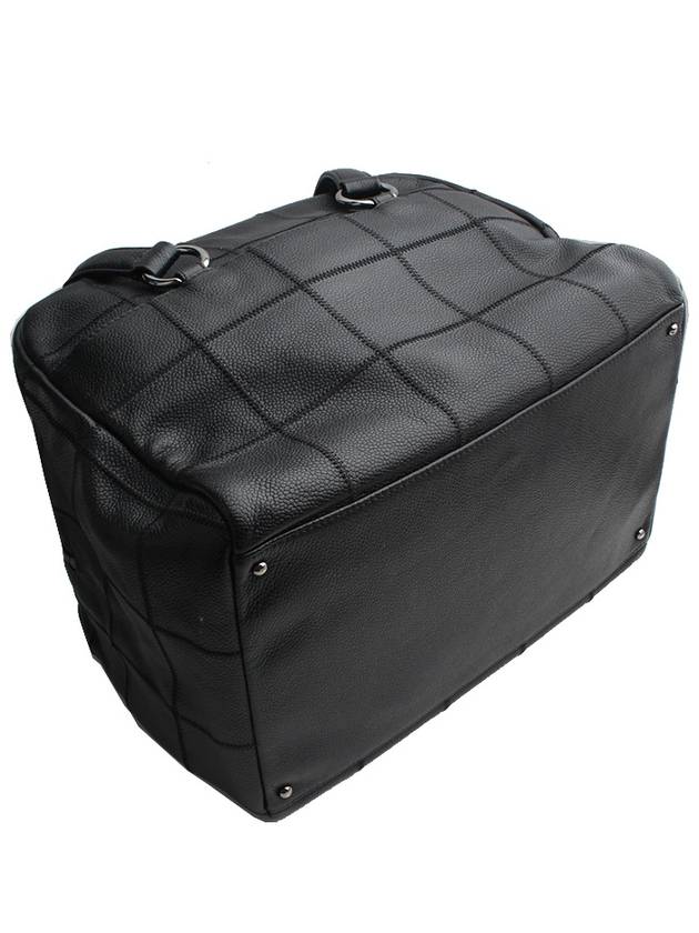 Black lambskin square stitch silver doctor tote bag Chanel