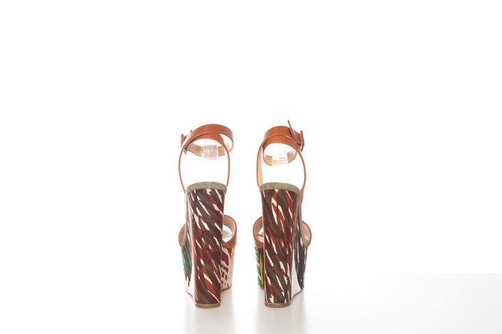 Christian Louboutin Green Multi Wedge SZ 37.5