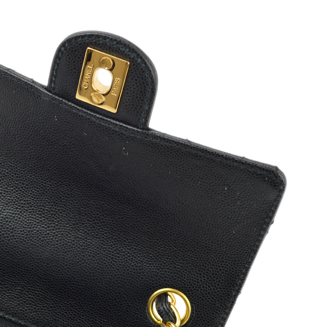 Top Quality Chanel Black Caviar Mini Classic Square Flap Shoulder Bag 17