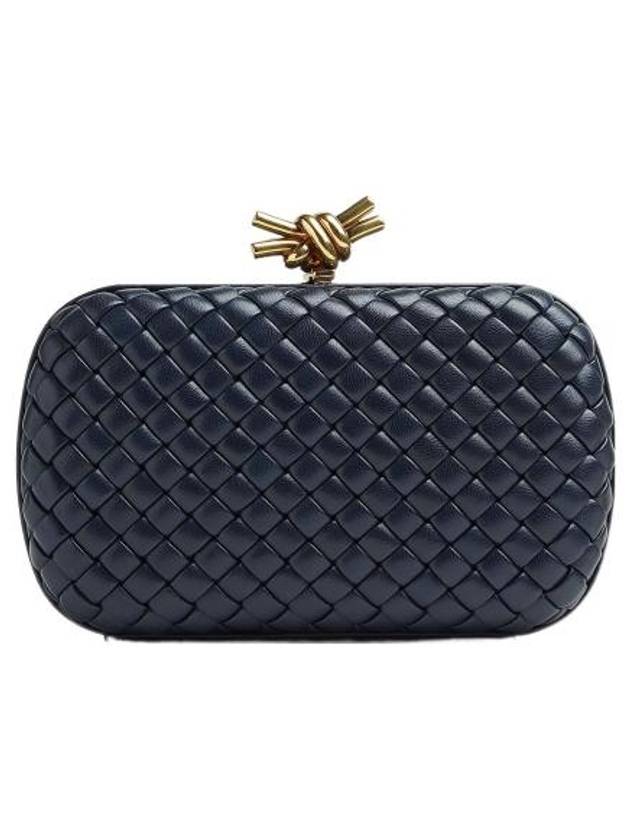 Bottega veneta Knot Minaudiere Pouch Bag Navy
