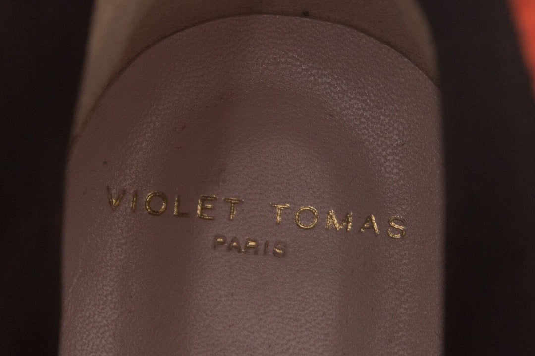 Violet Tomas Orange Suede Boots SZ 39