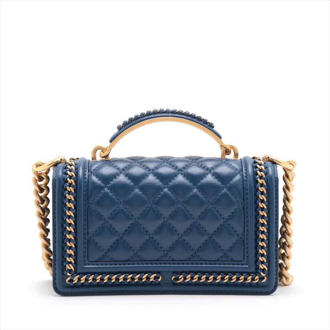 Top Quality Chanel Boy Top Quality Chanel 20 Small Chain Leather Shoulder Bag Blue G  A67085