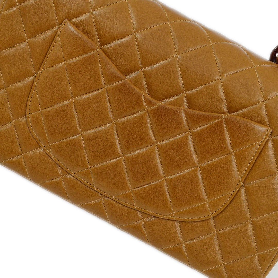 Top Quality Chanel Brown Lambskin Medium Single Flap Shoulder Bag