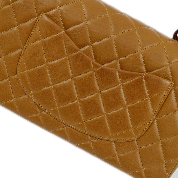 Top Quality Chanel Brown Lambskin Medium Single Flap Shoulder Bag