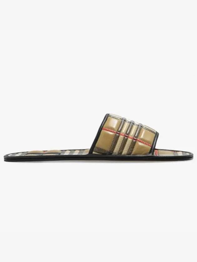 Burberry Check Quilted Slippers Beige