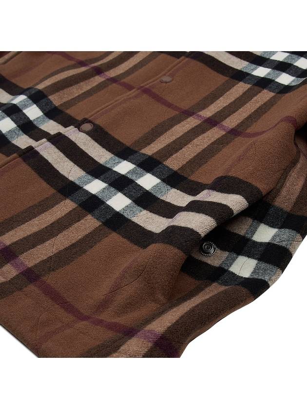 Burberry Quilted Check Wool Blend Bomber Jacket Dark Birch Brown