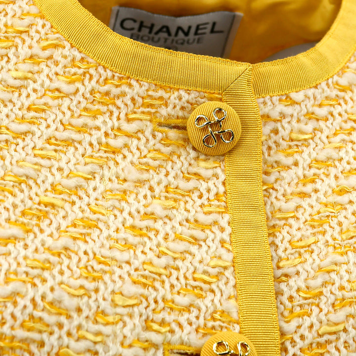 Top Quality Chanel Setup Suit Collarless Jacket Skirt Yellow 25 #34