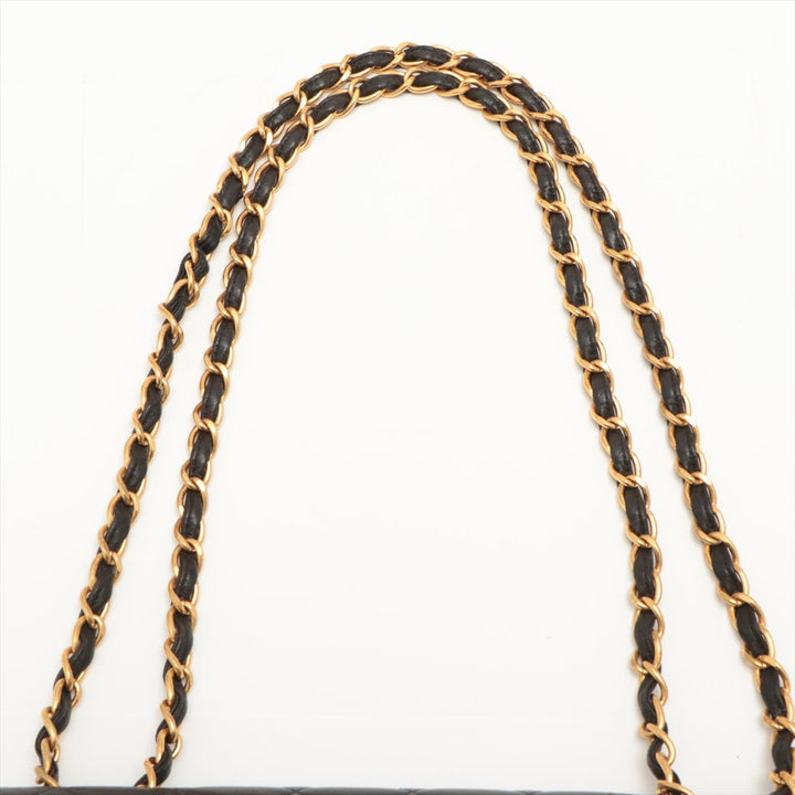 Top Quality Chanel DECAMATRASE Lambskinkin Single Flap Double Chain Bag Black Gold  4th