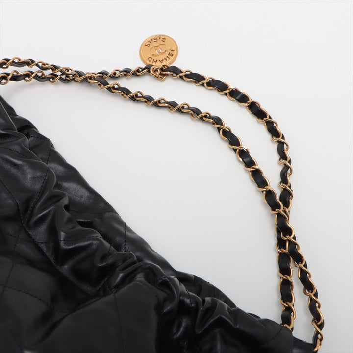Top Quality Chanel 22 Leather Chain Shoulder Bag Black G  AS3261
