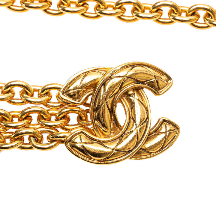 Top Quality Chanel Matelasse Coco Mark Chain Belt Gold