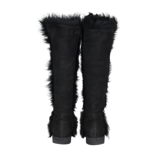 Prada Shearling Suede Tall Boots